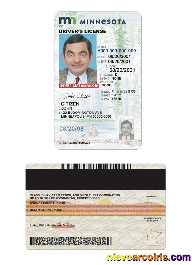 USA Minnesota driving license